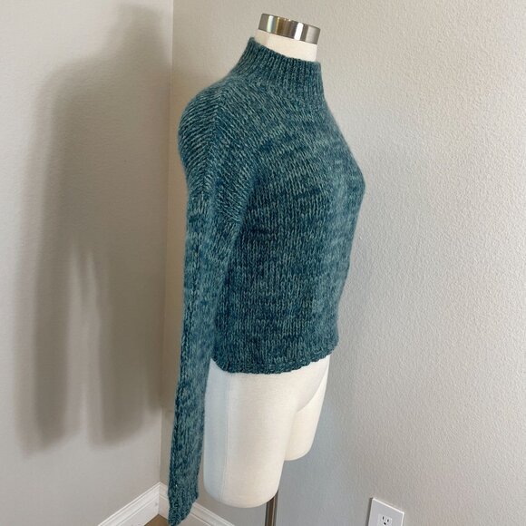 Nakedcashmere Womens Small 100% Cashmere Cable Knit Mock Neck Pullover Sweater - Picture 3 of 11